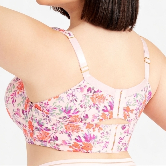 Floral Print Plunge Butterfly Bra - Picture 1 of 9